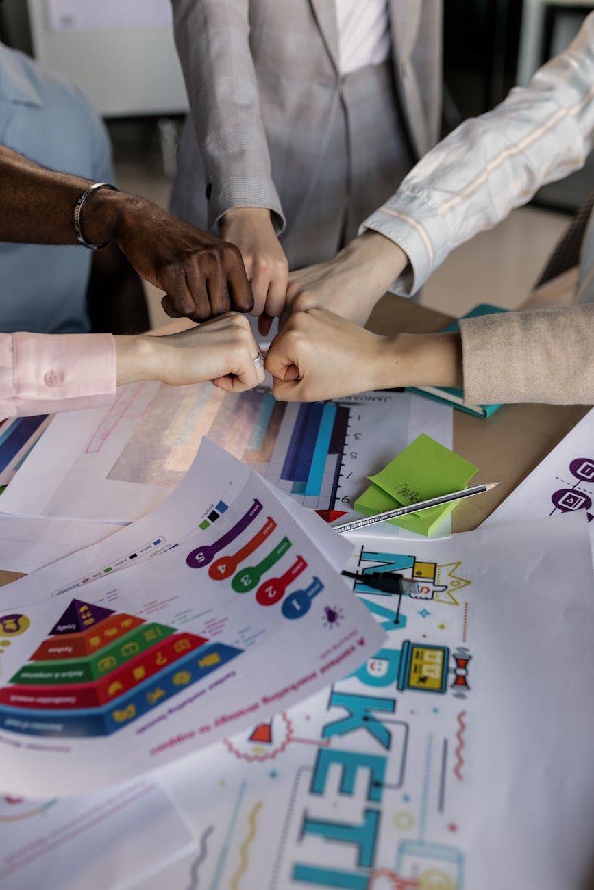 hands of few people in cooperation gesture